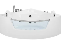 Best Wanna narożna z hydromasażem LED MANGLE 201 x Biały Wszystkie Wanny|Wanny Z Hydromasażem