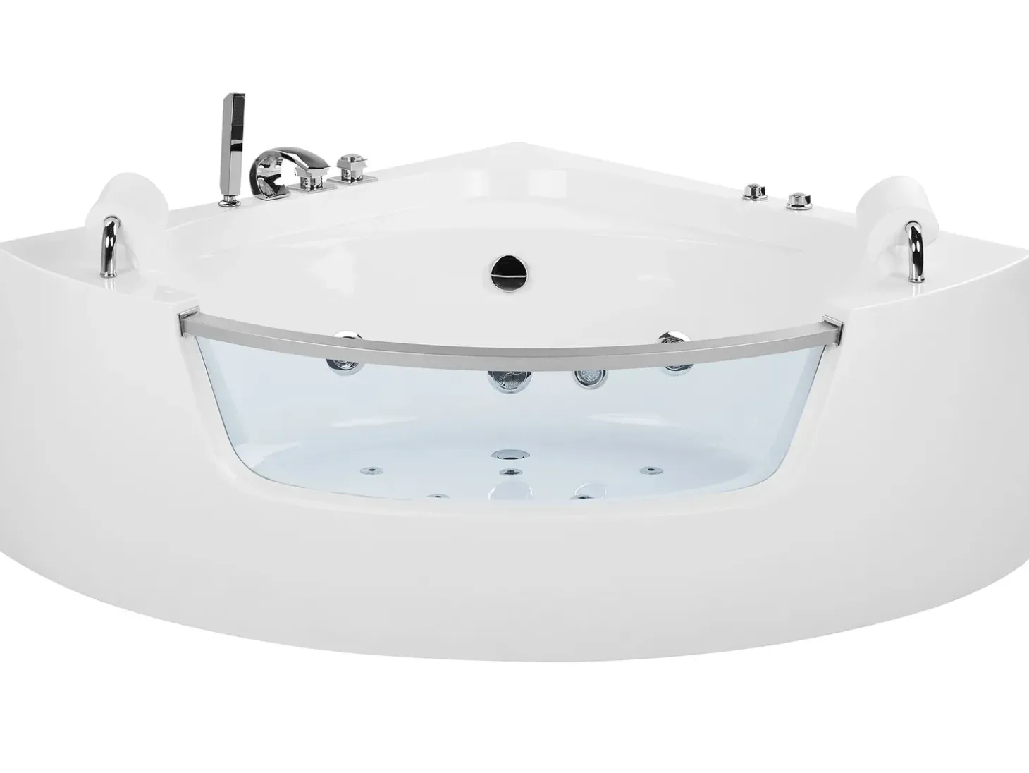 Best Wanna narożna z hydromasażem LED MANGLE 201 x Biały Wszystkie Wanny|Wanny Z Hydromasażem