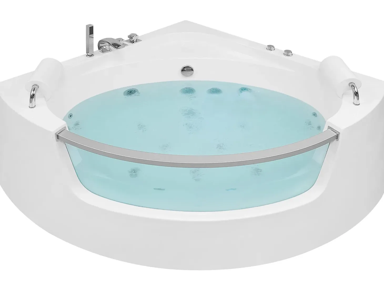 Best Wanna narożna z hydromasażem LED MANGLE 201 x Biały Wszystkie Wanny|Wanny Z Hydromasażem