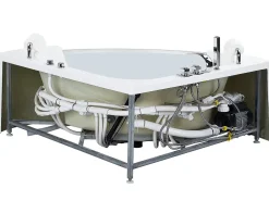 Best Wanna narożna z hydromasażem LED MANGLE 201 x Biały Wszystkie Wanny|Wanny Z Hydromasażem