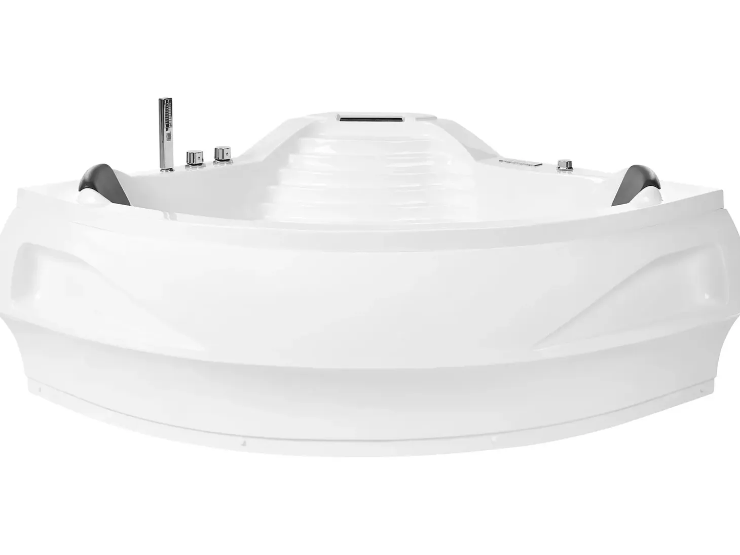 Discount Wanna narożna z hydromasażem LED MONACO Wbudowany głośnik Bluetooth 210 x 145 cm Biały Wszystkie Wanny|Wanny Z Hydromasażem