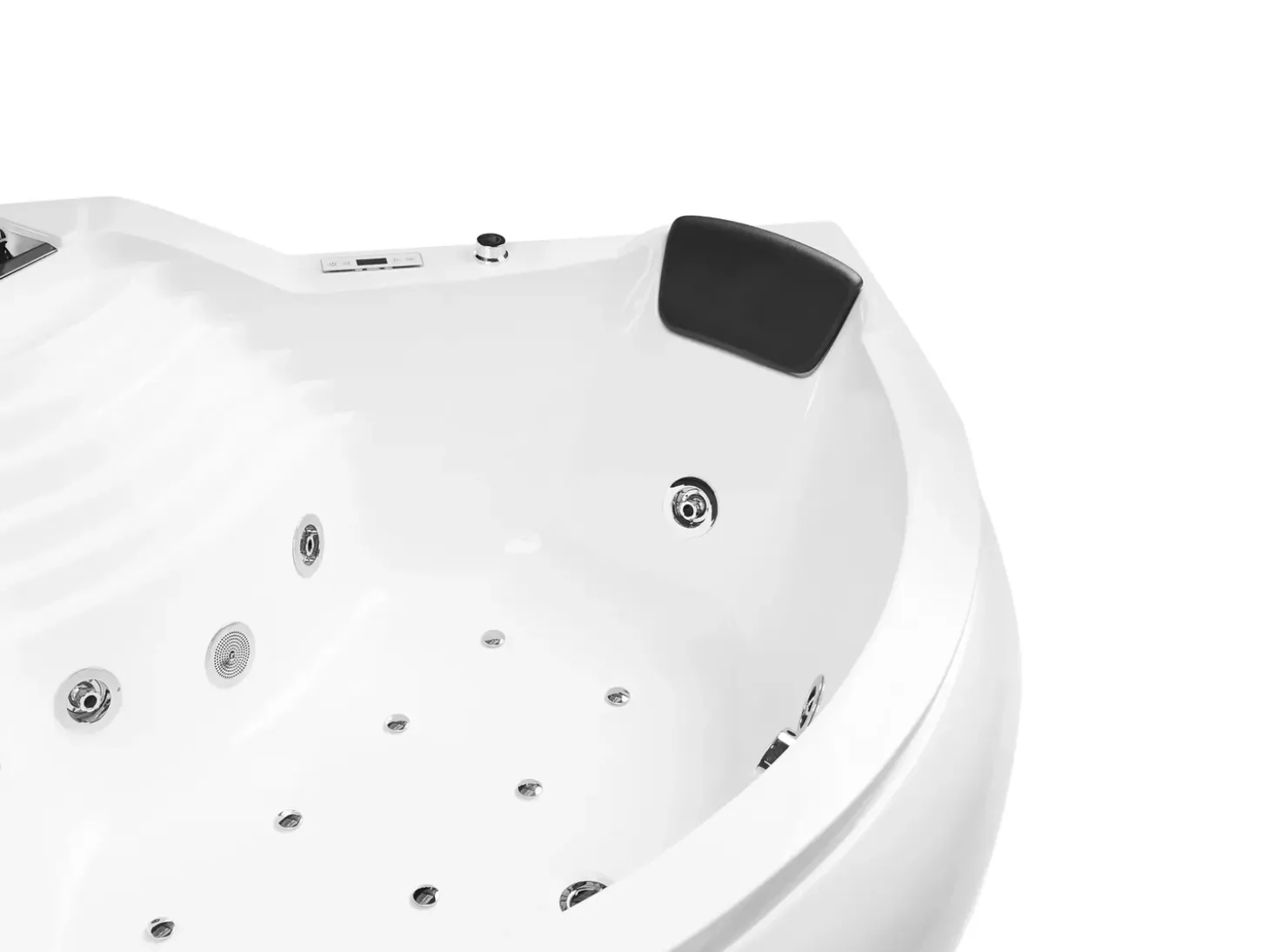 Discount Wanna narożna z hydromasażem LED MONACO Wbudowany głośnik Bluetooth 210 x 145 cm Biały Wszystkie Wanny|Wanny Z Hydromasażem