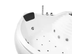 Discount Wanna narożna z hydromasażem LED MONACO Wbudowany głośnik Bluetooth 210 x 145 cm Biały Wszystkie Wanny|Wanny Z Hydromasażem