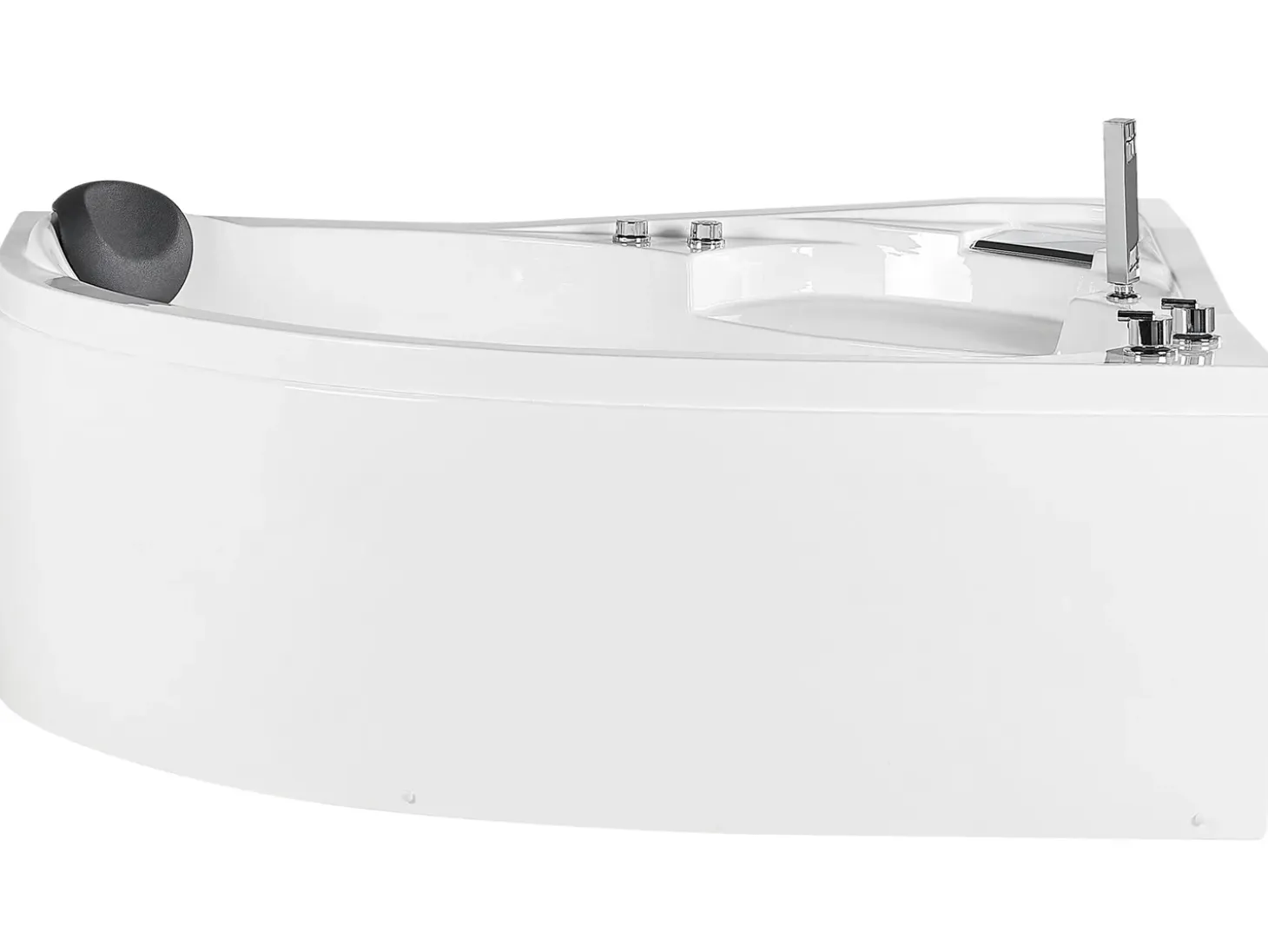 Online Wanna narożna z hydromasażem LED NEIVA 150 x 100 cm Biały Wszystkie Wanny|Wanny Z Hydromasażem