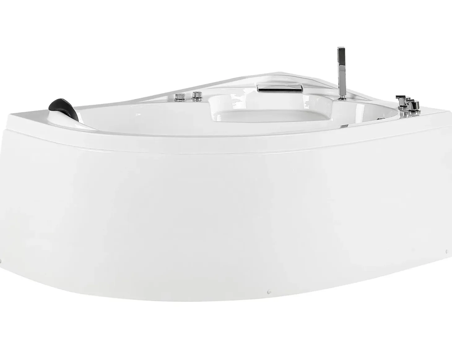 Online Wanna narożna z hydromasażem LED NEIVA 150 x 100 cm Biały Wszystkie Wanny|Wanny Z Hydromasażem