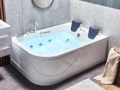 Discount Wanna narożna z hydromasażem LED BAYAMO 170 x 120 cm Wszystkie Wanny|Wanny Z Hydromasażem