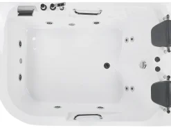Discount Wanna narożna z hydromasażem LED BAYAMO 170 x 120 cm Wszystkie Wanny|Wanny Z Hydromasażem