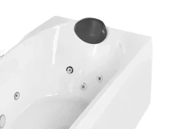 Outlet Wanna narożna z hydromasażem LED CAURA Prawostronny 175 x 80 cm Biały Wanny Z Hydromasażem|Wszystkie Wanny