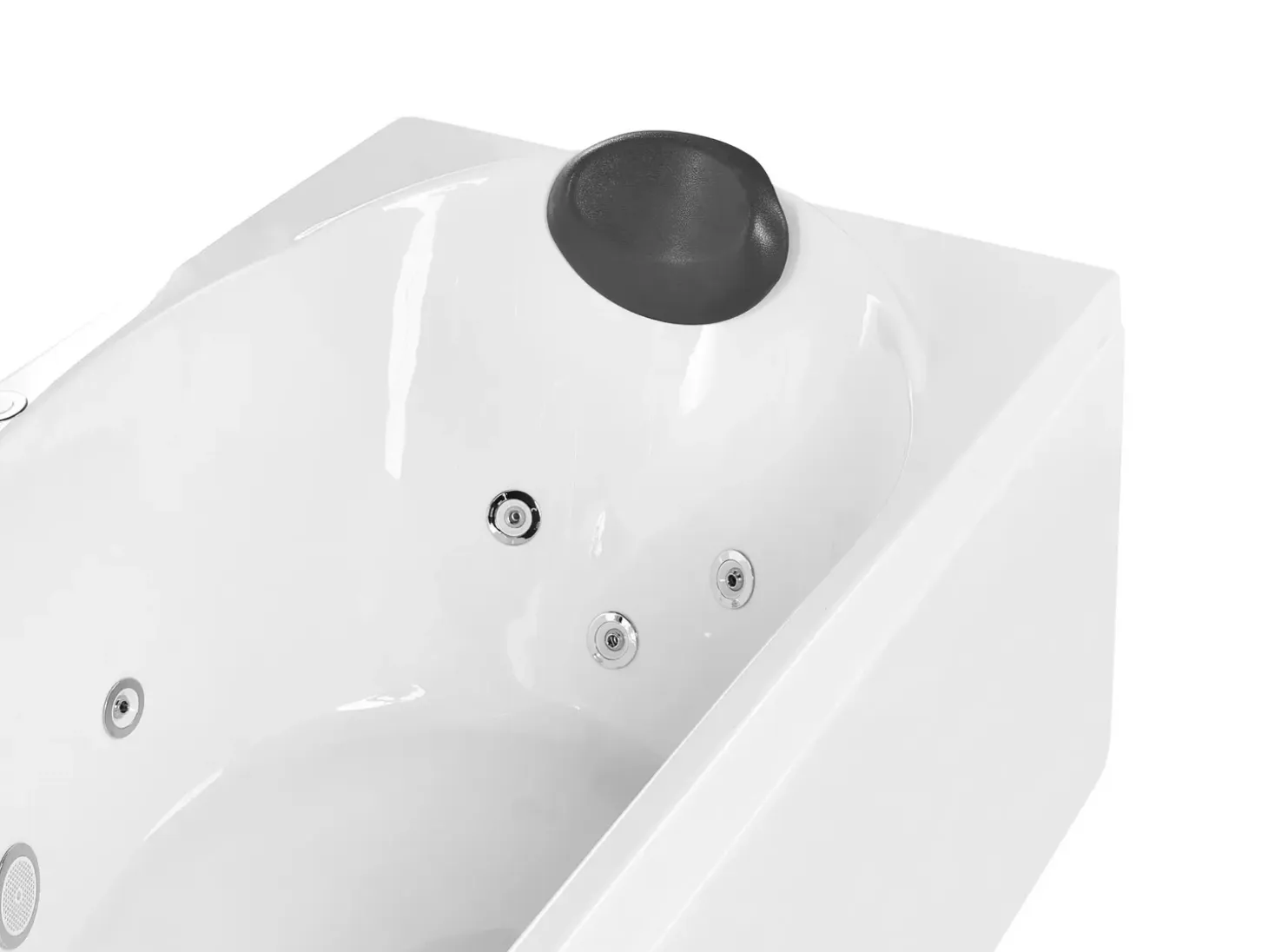 Outlet Wanna narożna z hydromasażem LED CAURA Prawostronny 175 x 80 cm Biały Wanny Z Hydromasażem|Wszystkie Wanny