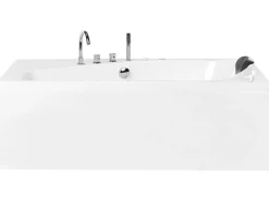 Outlet Wanna narożna z hydromasażem LED CAURA Prawostronny 175 x 80 cm Biały Wanny Z Hydromasażem|Wszystkie Wanny