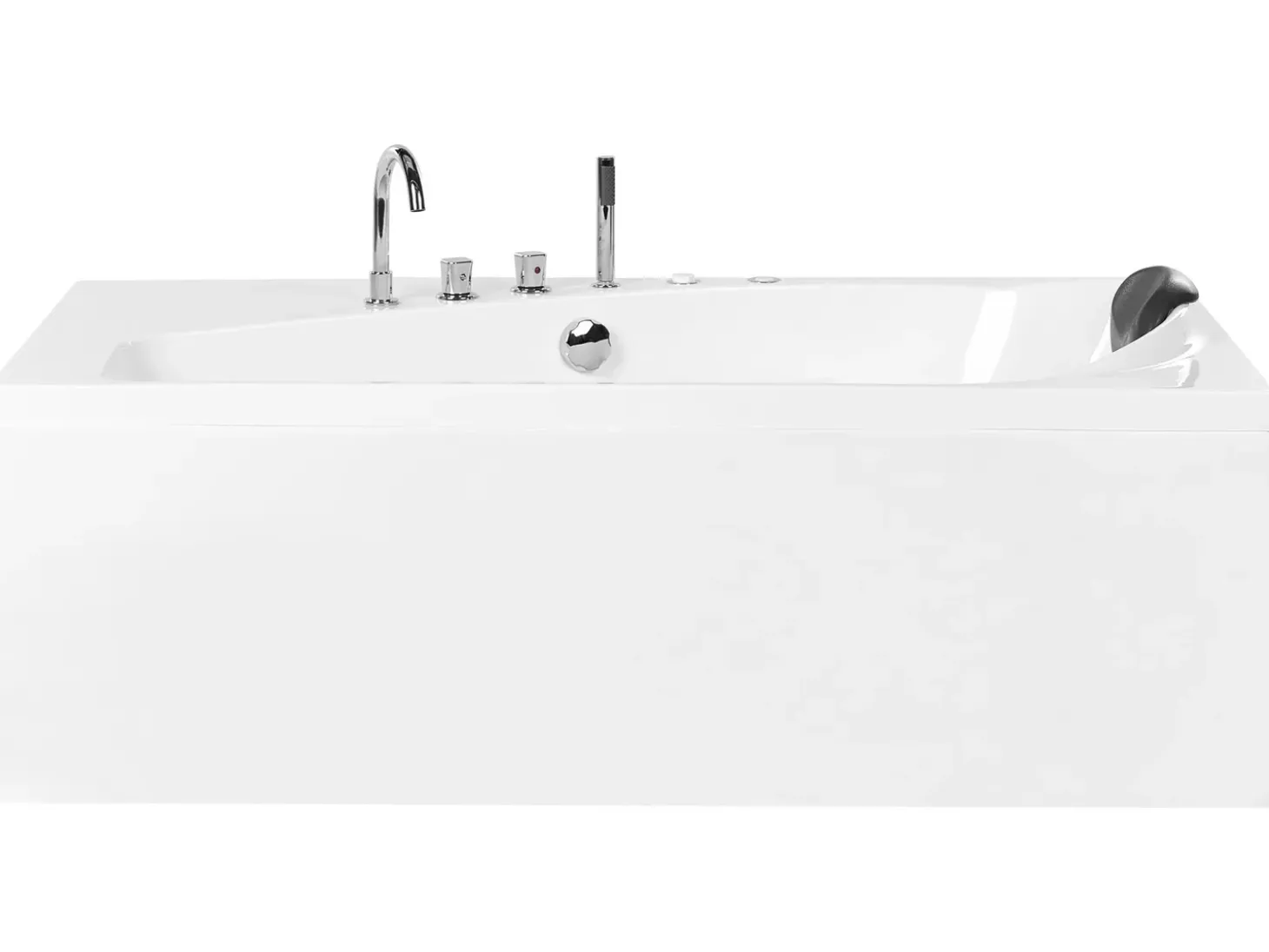 Outlet Wanna narożna z hydromasażem LED CAURA Prawostronny 175 x 80 cm Biały Wanny Z Hydromasażem|Wszystkie Wanny