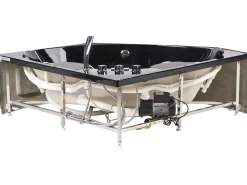 Discount Wanna narożna z hydromasażem LED CUYABENO 211 x 150 cm Wanny Z Hydromasażem|Wszystkie Wanny