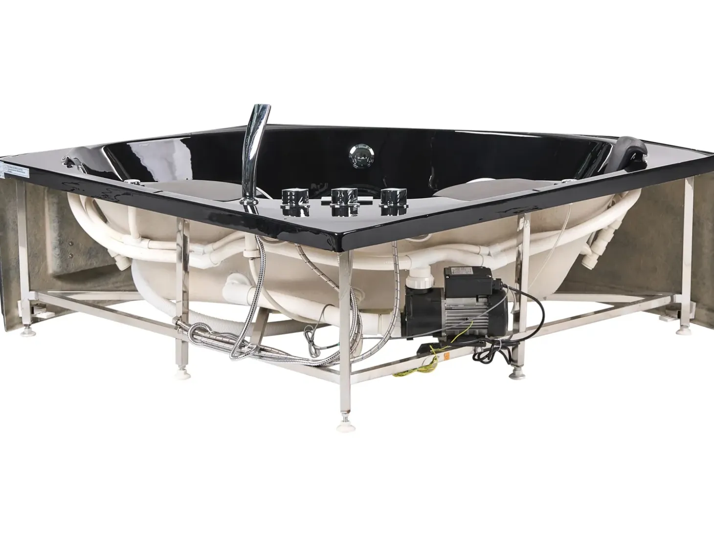 Discount Wanna narożna z hydromasażem LED CUYABENO 211 x 150 cm Wanny Z Hydromasażem|Wszystkie Wanny