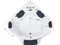 New Wanna narożna z hydromasażem LED CUYABENO 211 x 150 cm Wanny Z Hydromasażem|Wszystkie Wanny