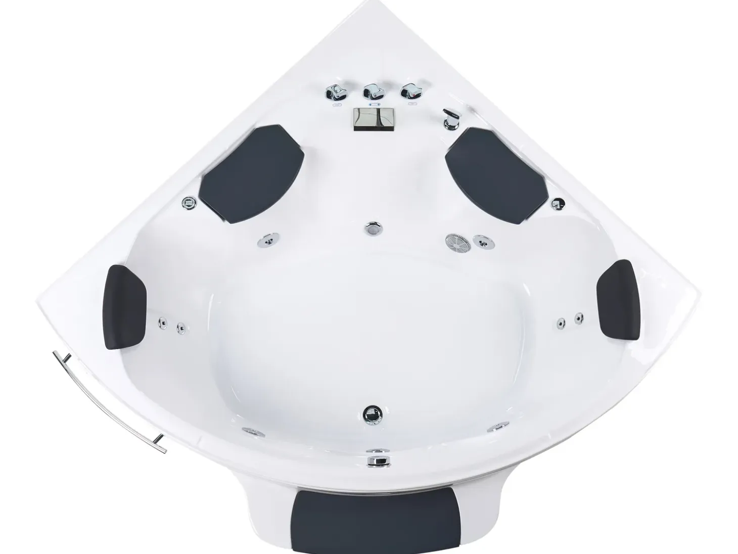 New Wanna narożna z hydromasażem LED CUYABENO 211 x 150 cm Wanny Z Hydromasażem|Wszystkie Wanny