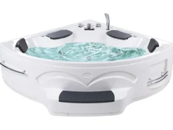 New Wanna narożna z hydromasażem LED CUYABENO 211 x 150 cm Wanny Z Hydromasażem|Wszystkie Wanny