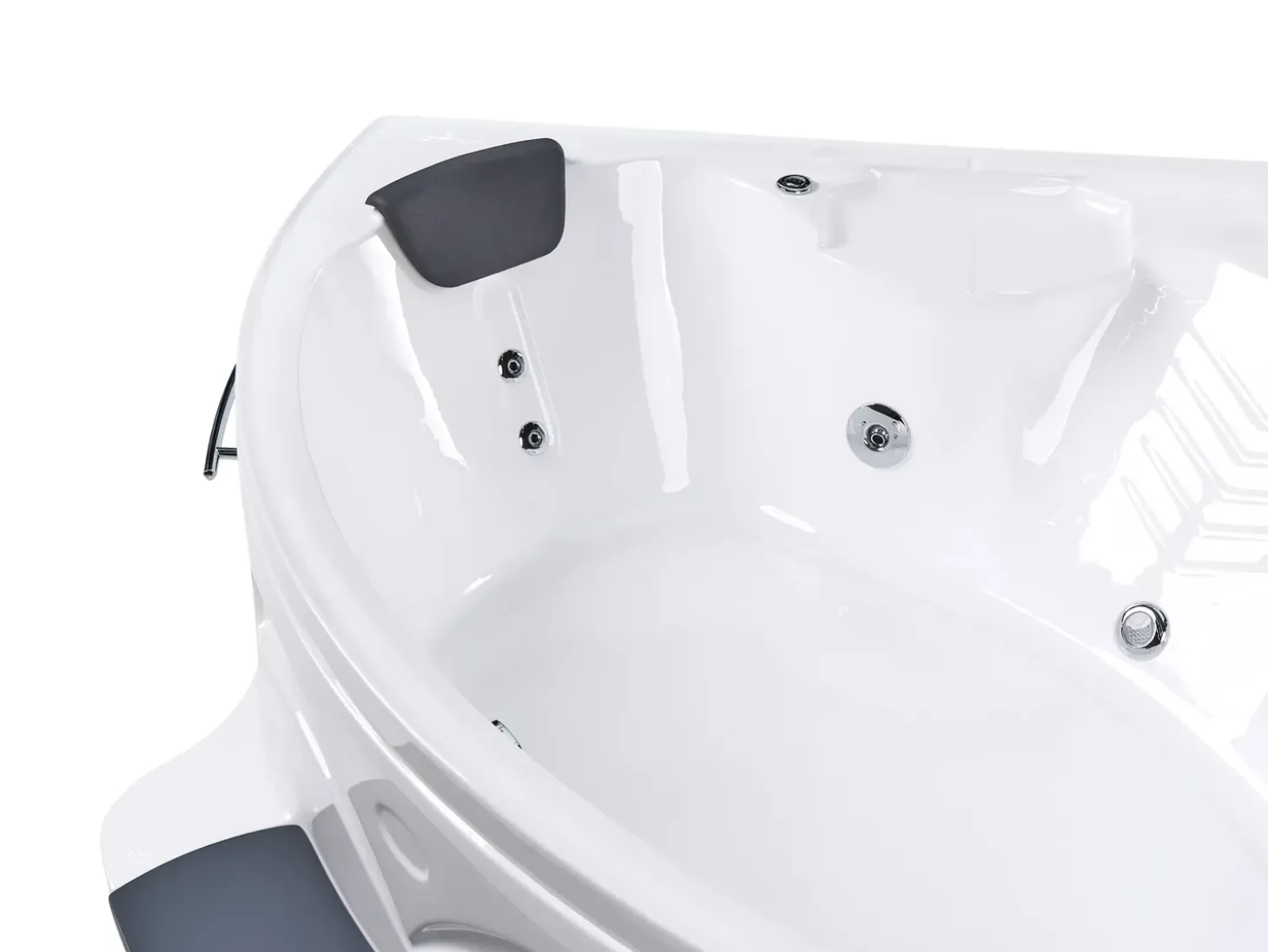 New Wanna narożna z hydromasażem LED CUYABENO 211 x 150 cm Wanny Z Hydromasażem|Wszystkie Wanny