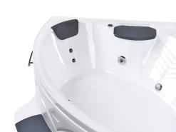 New Wanna narożna z hydromasażem LED CUYABENO 211 x 150 cm Wanny Z Hydromasażem|Wszystkie Wanny