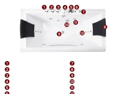 Discount Wanna narożna z hydromasażem LED HAWES 180 x 90 cm Wanny Z Hydromasażem|Wszystkie Wanny