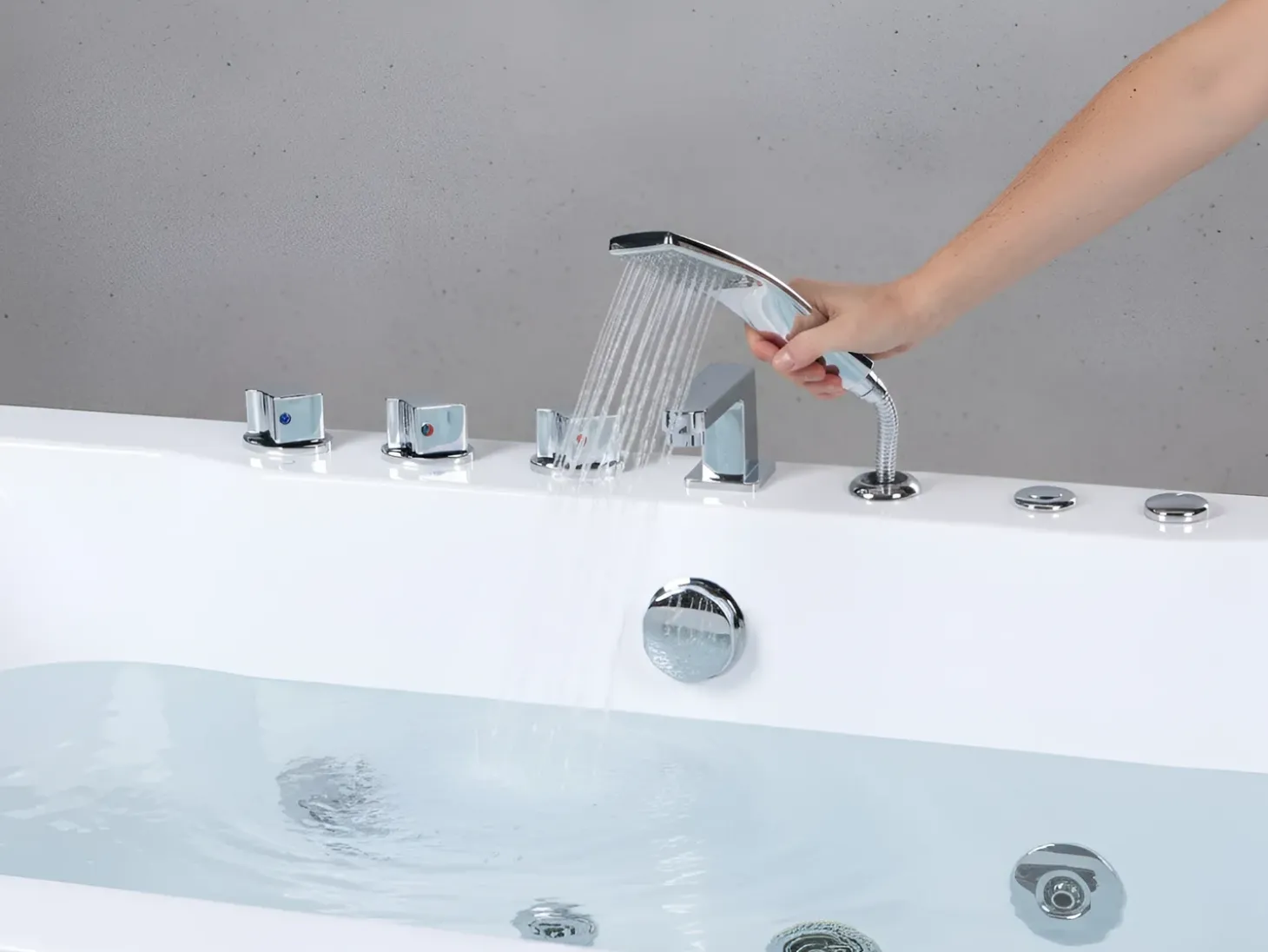Discount Wanna narożna z hydromasażem LED HAWES 180 x 90 cm Wanny Z Hydromasażem|Wszystkie Wanny