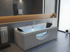 Discount Wanna narożna z hydromasażem LED HAWES 180 x 90 cm Wanny Z Hydromasażem|Wszystkie Wanny