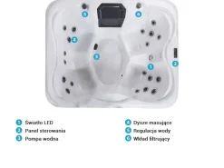 Wanna ogrodowa z hydromasażem LED ARCELIA Biały
