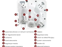 Wanna ogrodowa z hydromasażem LED CALIMA Biały