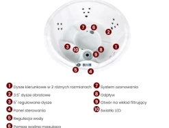 Wanna ogrodowa z hydromasażem LED MARFIL Brązowy