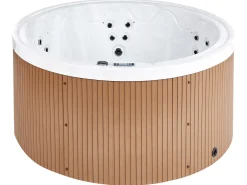 Wanna ogrodowa z hydromasażem LED MARFIL Brązowy