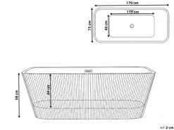 Best Wanna wolnostojąca ATCAMA 170 x 75 cm Wanny Wolnostojące|Wszystkie Wanny