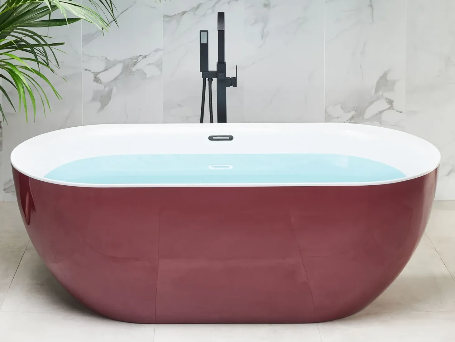 Clearance Wanna wolnostojąca CARRERA 170 x 80 cm Burgundowy Wanny Wolnostojące|Wszystkie Wanny