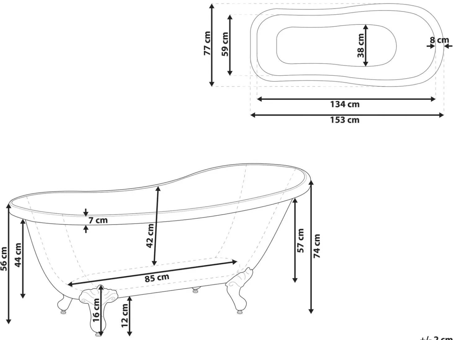 Best Wanna wolnostojąca CAYMAN 153 x 77 cm Czerwony Wanny Wolnostojące|Wszystkie Wanny