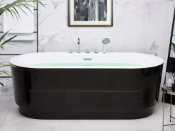 Discount EMPRESA Z armaturą 170 x 80 cm Czarny Wanny Wolnostojące|Wszystkie Wanny
