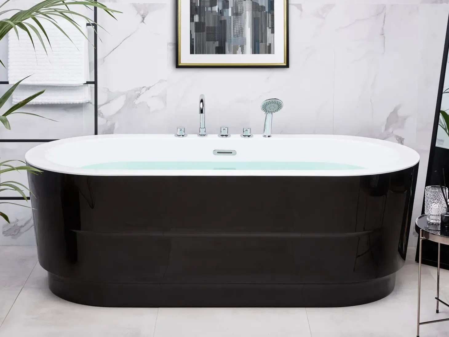 Discount EMPRESA Z armaturą 170 x 80 cm Czarny Wanny Wolnostojące|Wszystkie Wanny