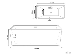 Discount Wanna wolnostojąca GOCTA 170 x 80 cm Wanny Wolnostojące|Wszystkie Wanny