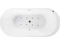 Online Wanna wolnostojąca LED z hydromasażem NEVIS 170 x 80 cm Czarny Wanny Wolnostojące|Wanny Z Hydromasażem