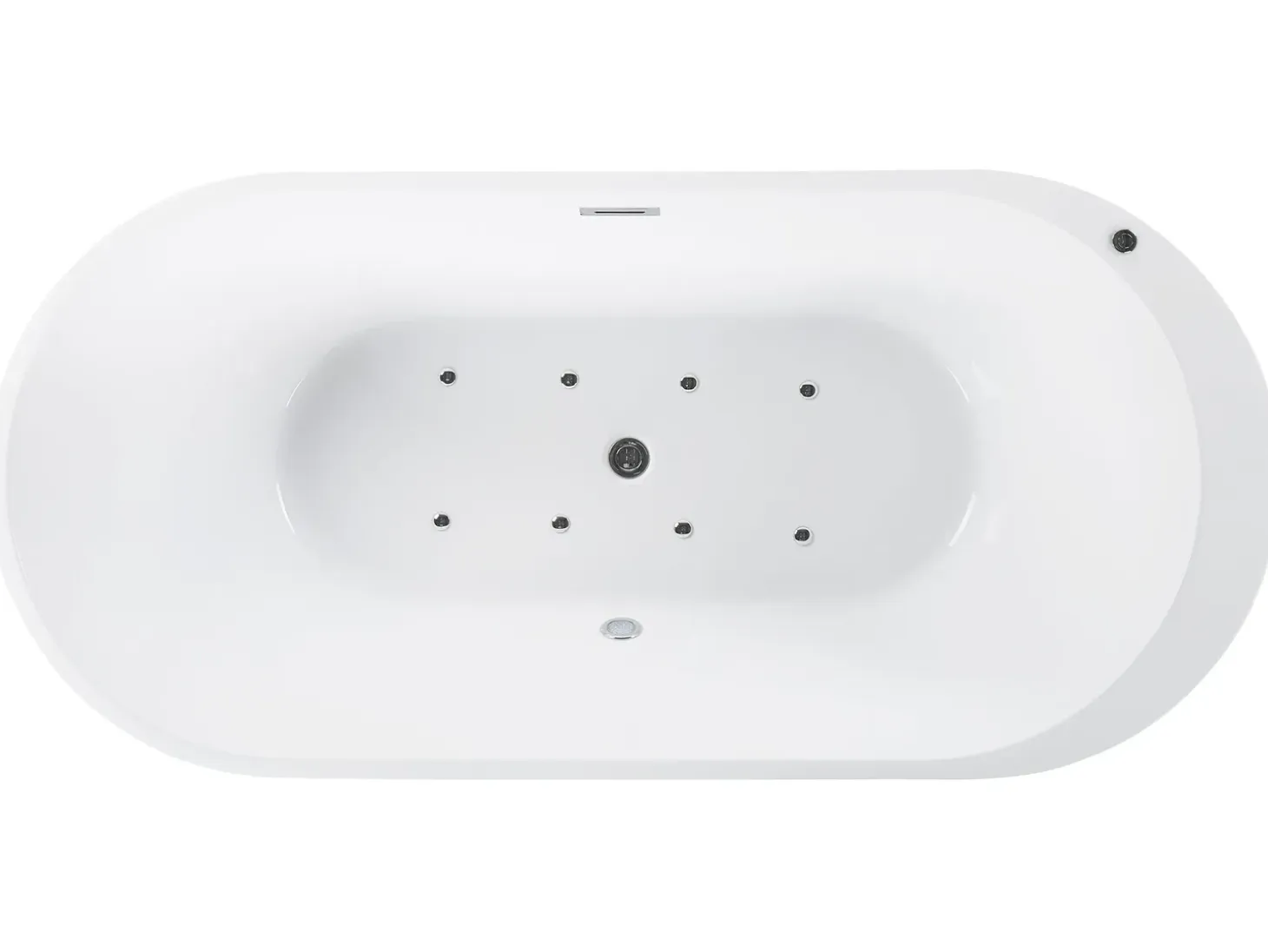 Online Wanna wolnostojąca LED z hydromasażem NEVIS 170 x 80 cm Czarny Wanny Wolnostojące|Wanny Z Hydromasażem