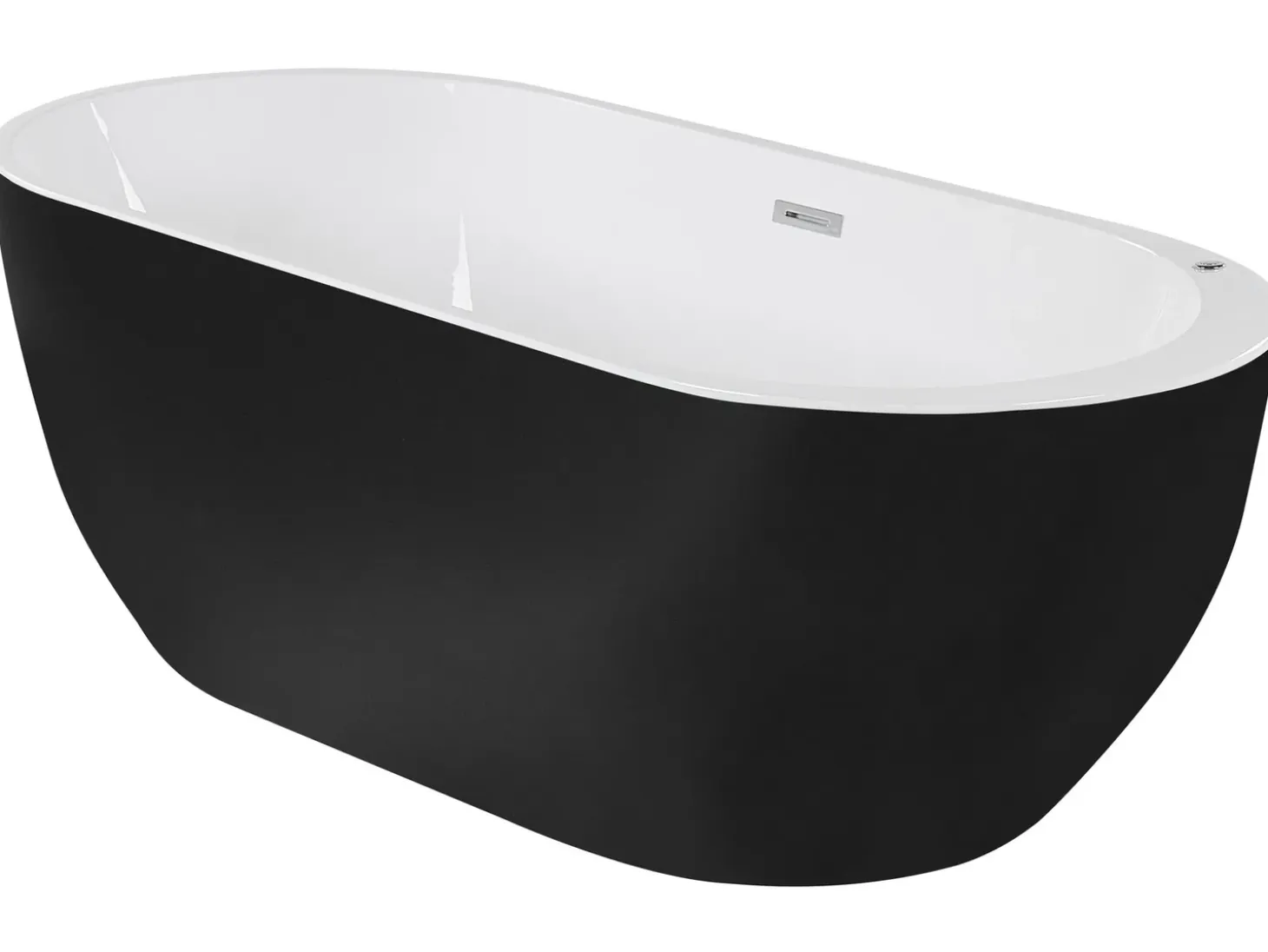 Online Wanna wolnostojąca LED z hydromasażem NEVIS 170 x 80 cm Czarny Wanny Wolnostojące|Wanny Z Hydromasażem