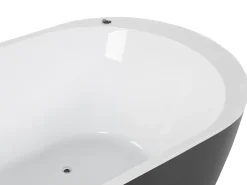 Online Wanna wolnostojąca LED z hydromasażem NEVIS 170 x 80 cm Czarny Wanny Wolnostojące|Wanny Z Hydromasażem