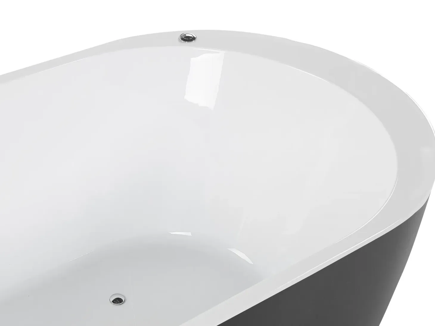 Online Wanna wolnostojąca LED z hydromasażem NEVIS 170 x 80 cm Czarny Wanny Wolnostojące|Wanny Z Hydromasażem