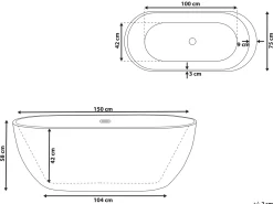 Sale Wanna wolnostojąca NEVIS 150 x 75 cm Czarny Wanny Wolnostojące|Wszystkie Wanny