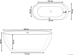 Online Wanna wolnostojąca NEVIS 160 x 75 cm Czerwony Wanny Wolnostojące|Wszystkie Wanny