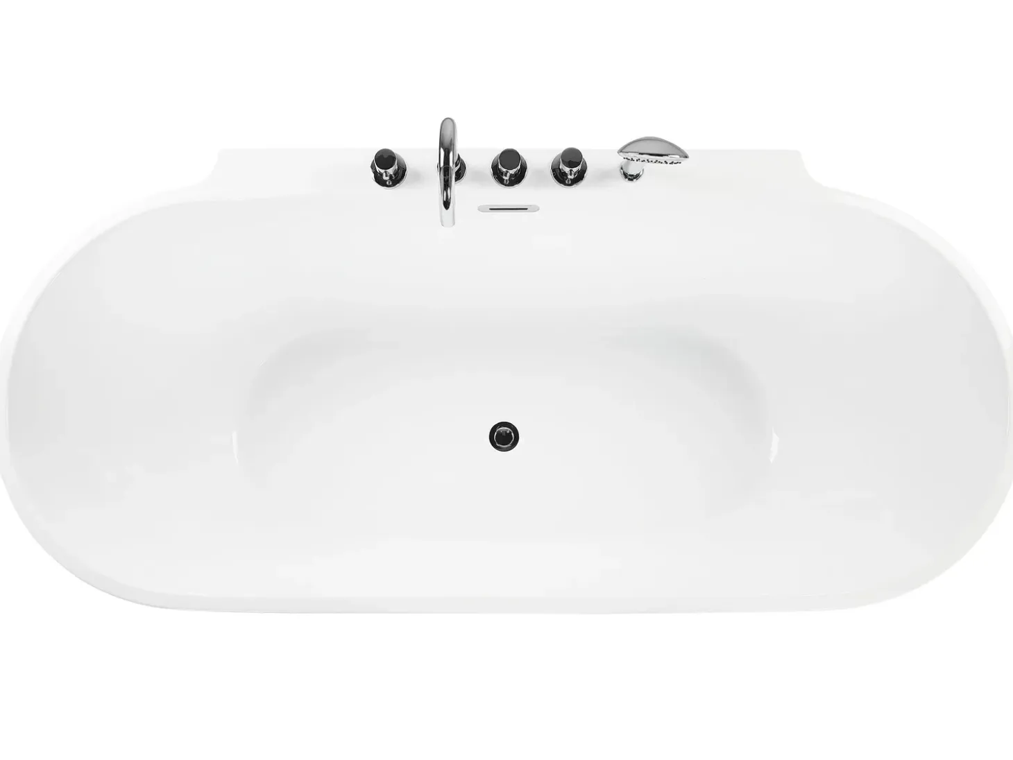 Best Wanna wolnostojąca ROTSO 170 x 80 cm Czarny/ biały Wanny Wolnostojące|Wszystkie Wanny