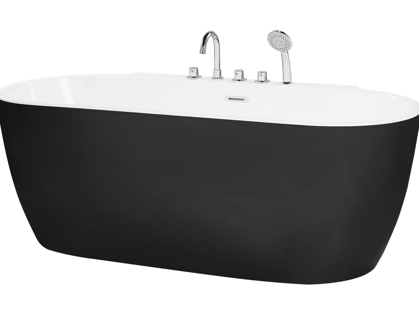 Best Wanna wolnostojąca ROTSO 170 x 80 cm Czarny/ biały Wanny Wolnostojące|Wszystkie Wanny