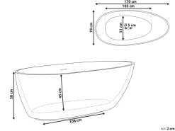 Hot Wanna wolnostojąca TEFE 170 x 78 cm Czarny Wanny Wolnostojące|Wszystkie Wanny