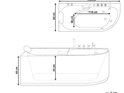 Online Wanna z masażem SAYULA 170 x 80 cm Biały Wanny Z Hydromasażem|Wszystkie Wanny
