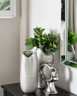 Wazon dekoracyjny APAMEA Kamionka 33 cm Srebrny