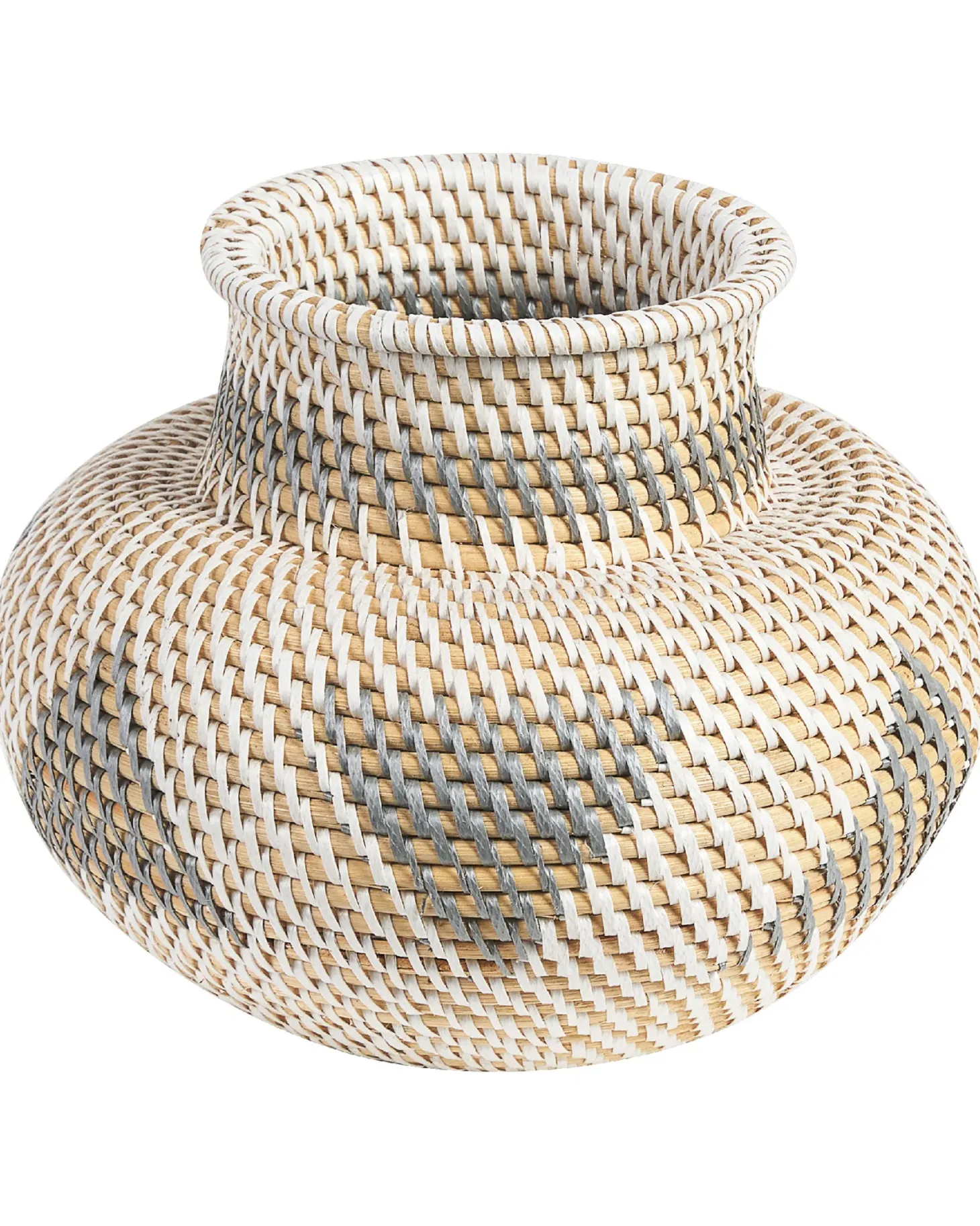 Wazon dekoracyjny ASAHAN Rattan 22 cm Naturalny