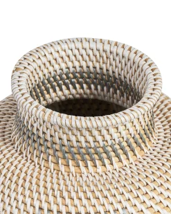 Wazon dekoracyjny ASAHAN Rattan 22 cm Naturalny