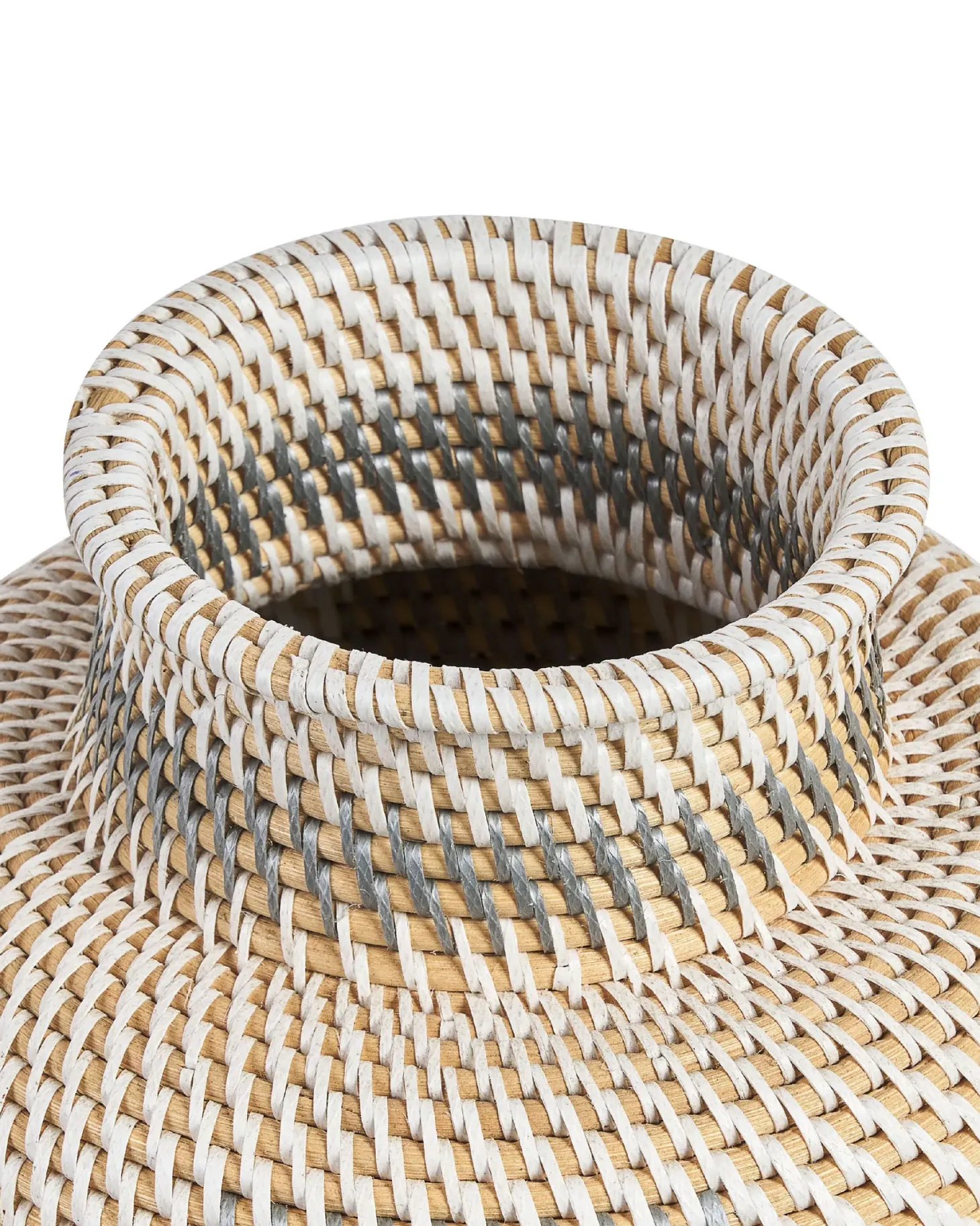 Wazon dekoracyjny ASAHAN Rattan 22 cm Naturalny